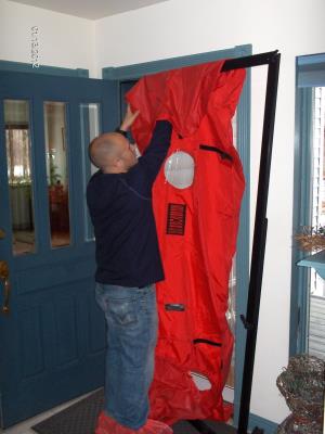 Setting up the blower door