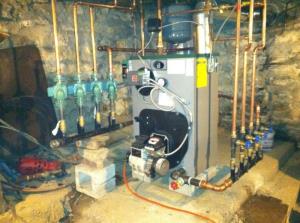 Peerless oil fired boiler installation