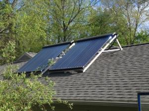 Solar thermal panels on garage roof