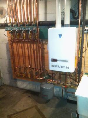 Five zone Navien boiler installation